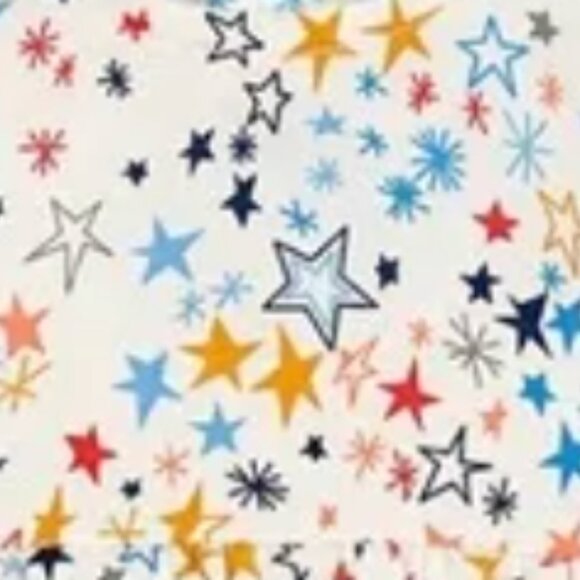 Magnetic Me Starry Print Dress - White, Blue, Orange tiers ruffles size 18-24 m - Picture 2 of 16